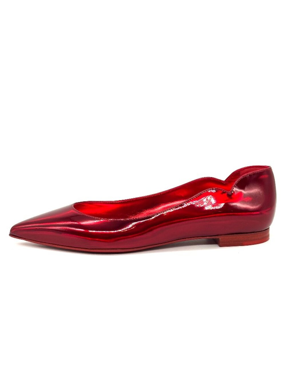 Christian Louboutin HOT CHICKITA Scallop Patent Ballerina Flat Shoes Loubi - Picture 4 of 16